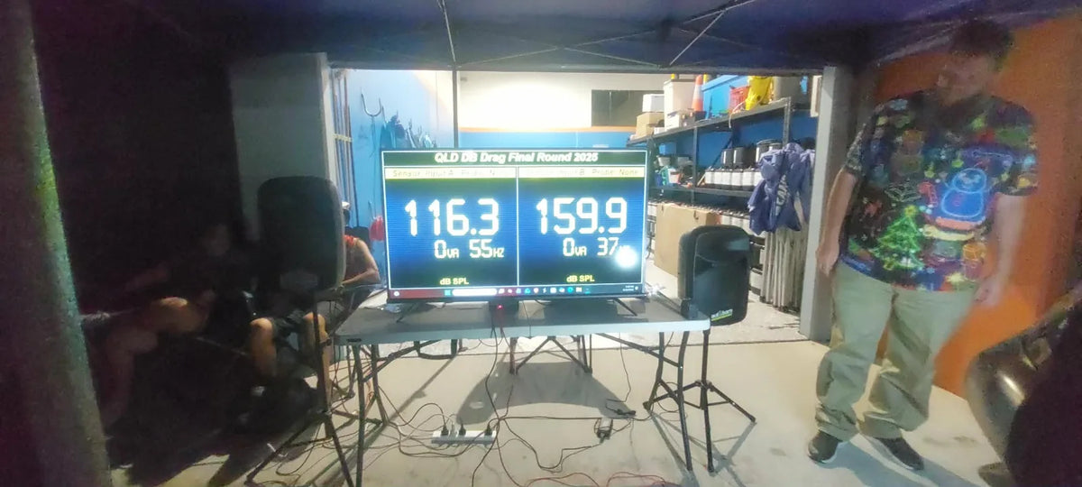 SPL competition screen showing Alex's 159.9 dB result