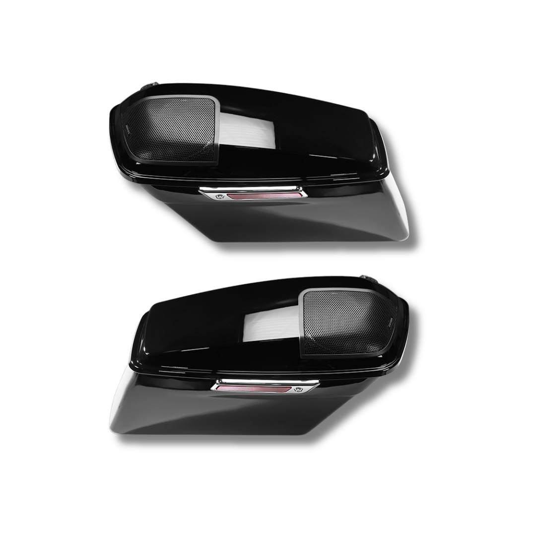 Cicada Audio 14HDXBAG10LID69 Extended Saddlebag System with 6×9″ Lid & 10″ Bag Cutouts (2014–2023 Harley Touring)