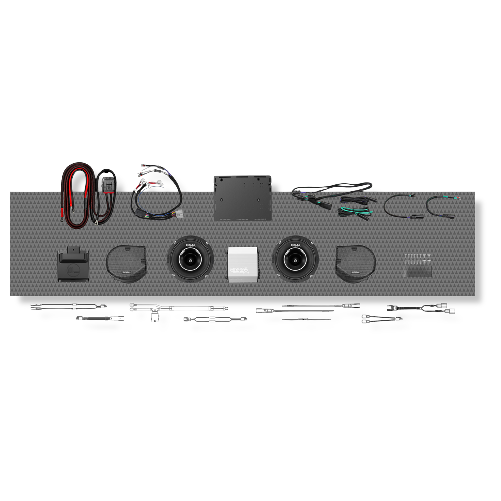 Cicada Audio 24FLXPCH-4X2SG — Level 3 PRO Front Stage Kit for 2024+ Street Glide® (DSP Amp + Horn Coaxial)