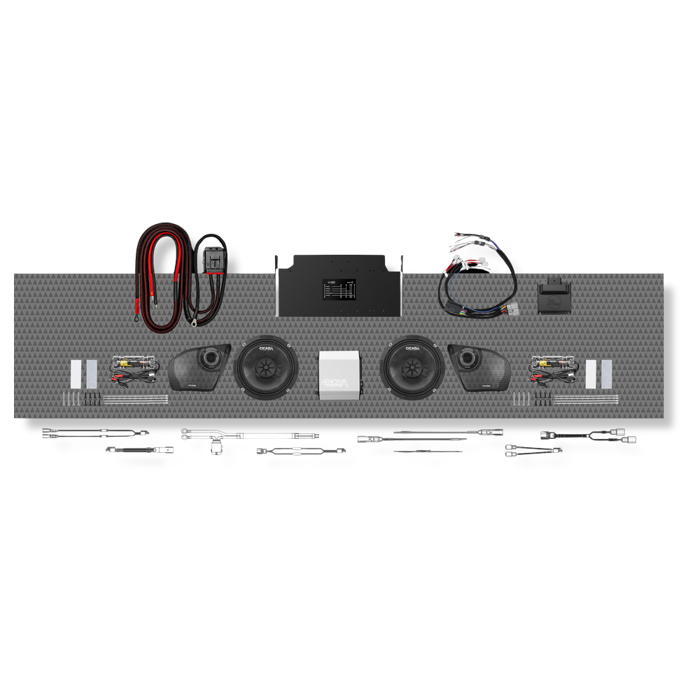 Cicada Audio 24FLXPCM-4X4RG — Level 4 PRO Front Stage Kit for 2024+ Road Glide® (DSP + Carbon Matrix Active Component)
