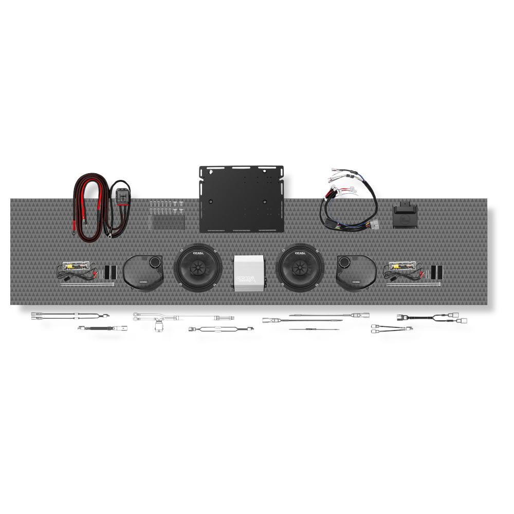 Cicada Audio 24FLXPCM-4X4SG — Level 4 PRO Front Stage Kit for 2024+ Street Glide® (DSP + Carbon Matrix Active Component)