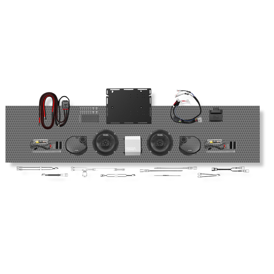 Cicada Audio 24FLXPCM-4X4SG — Level 4 PRO Front Stage Kit for 2024+ Street Glide® (DSP + Carbon Matrix Active Component)