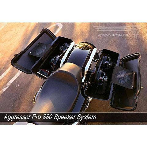 Aggressor Pro 880 – Twin 8″ Woofer Mounts for Harley Saddlebags