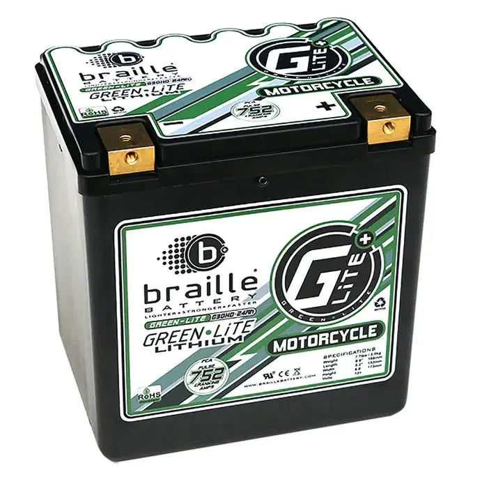 Braille Green Lite G30H Lithium Motorcycle Battery – Lightweight High-Output Power