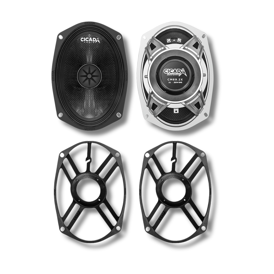Cicada Audio 24CXK69.4 — 6×9" Mid-Bass Component Speaker Kit for 2024+ Harley Touring Saddlebag Builds (4Ω)