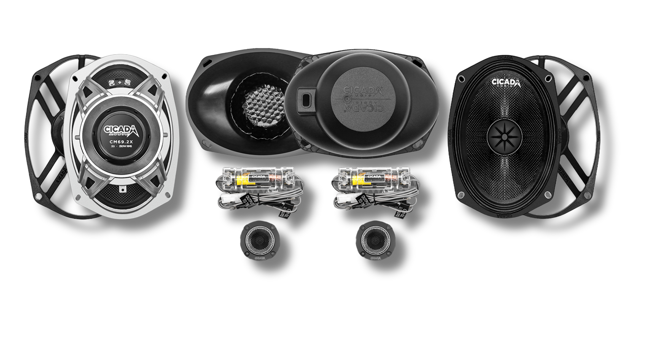 Cicada Audio 24CXK69.4 — 6×9" Mid-Bass Component Speaker Kit for 2024+ Harley Touring Saddlebag Builds (4Ω)