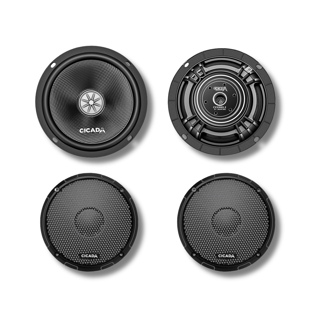 Cicada Audio CXXM65.2 6.5-inch 2-ohm mid-bass motorcycle speakers for Harley-Davidson Touring (pair)