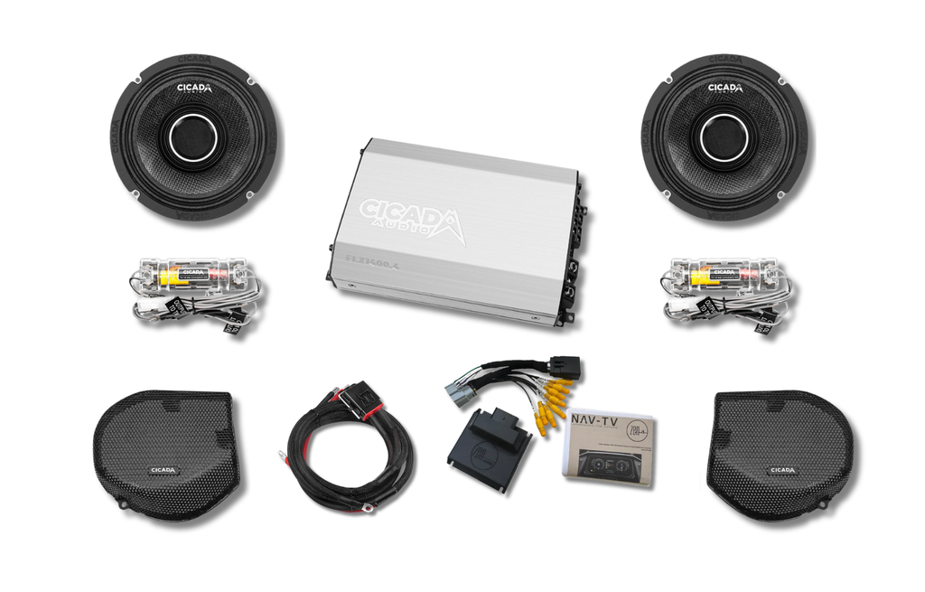 Cicada 4-Channel Amplifier & 2 CHX Pro Horn Front Speakers — 2024+ Street Glide Audio System