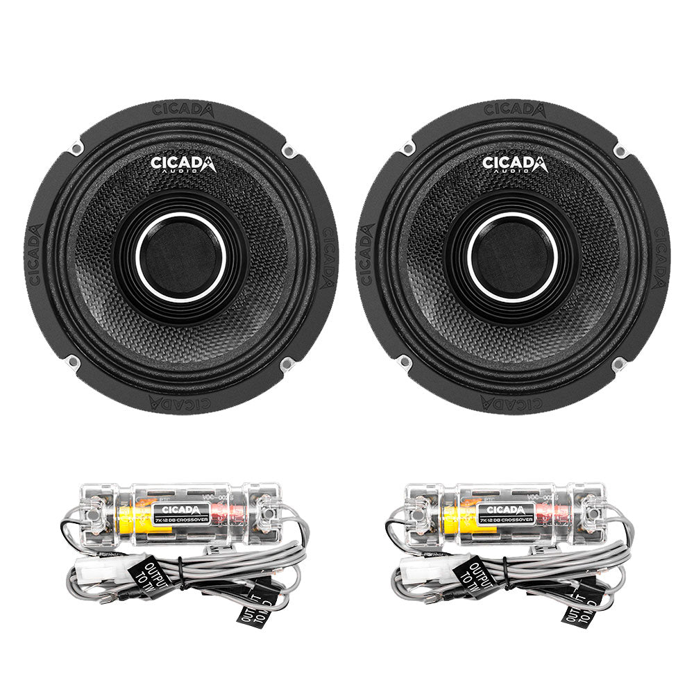 Cicada 4-Channel Amplifier & 4 CHX Pro Horn Speakers — 2024+ Road Glide Audio System