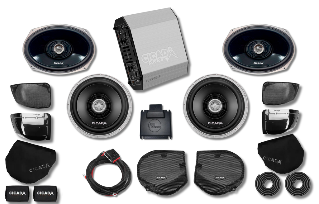 Cicada 4-Channel Amplifier & 4 CX Coaxial Speakers — 2024+ Street Glide Audio System