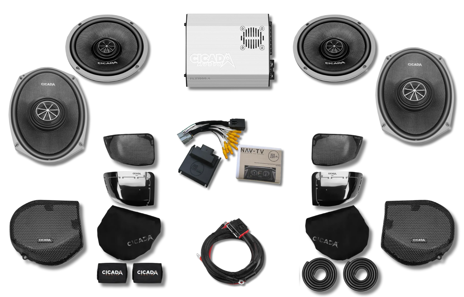 Cicada 4-Channel Amplifier & 4 CXX Coaxial Speakers — 2024+ Street Glide Audio System