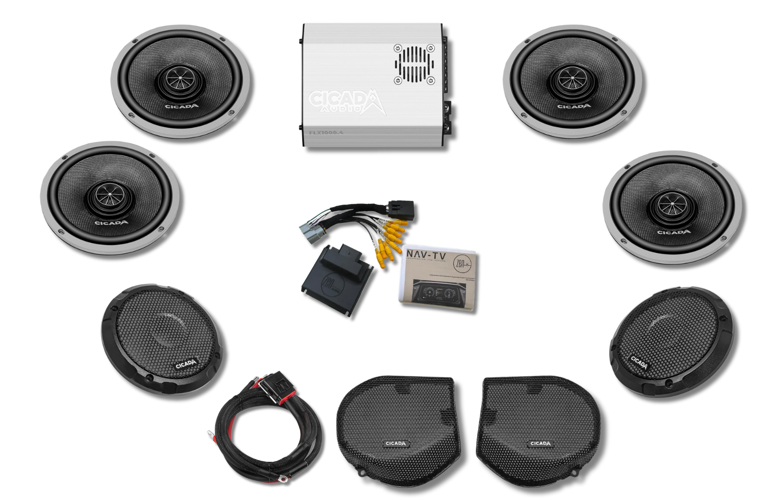 Cicada 4-Channel Amplifier & CXX Coaxial Front & Tour-Pak Speakers — Street Glide Limited Audio System