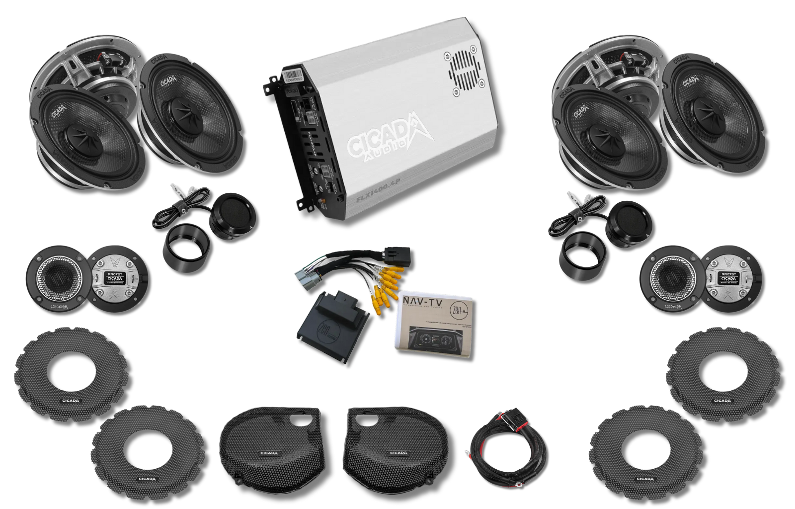Cicada 4-Channel DSP Amplifier & CM Component 6-Speaker System — CVO Street Glide Limited Audio System