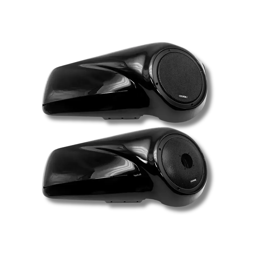 Cicada Audio 14CHDLID8 8″ Saddlebag Lid Speaker Kit – Vivid Black (2014–2023 Harley Touring)