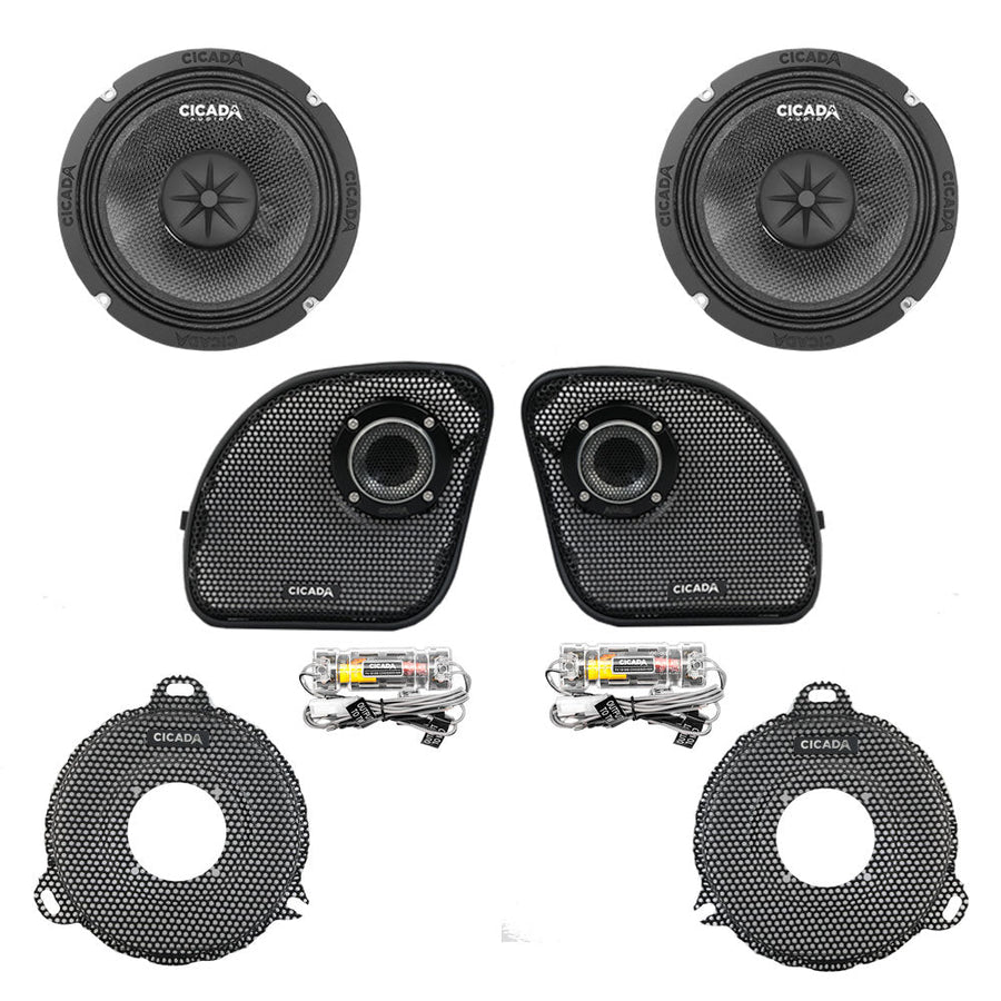 Cicada Audio 14CXK65.4 — 6.5" Mid-Bass Component Speaker Kit for 2014–2023 Harley Touring Models (4Ω)
