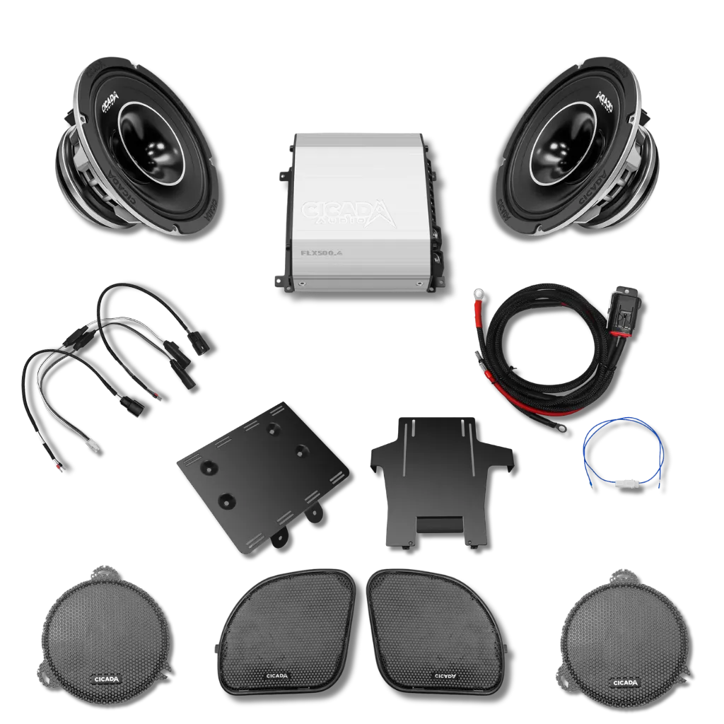 Cicada Audio 14FLXCH-4X2 — Level 3 Horn Coaxial Front Stage for 2014–2023 Harley Touring