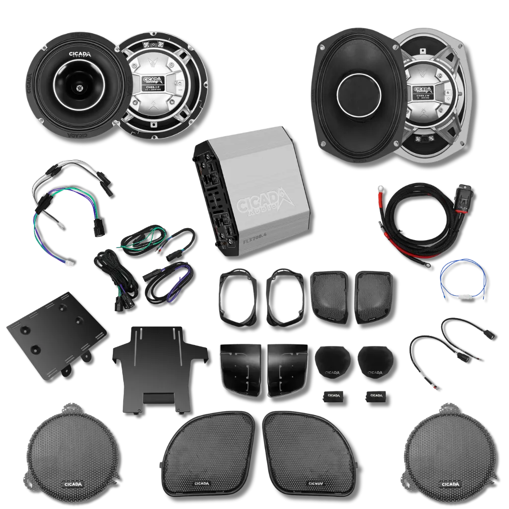Cicada Audio 14FLXCH-4X4 — Level 3 Horn Coaxial Complete System for 2014–2023 Harley Touring
