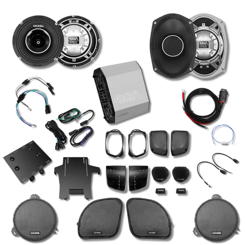 Cicada Audio 14FLXCH-4X4 — Level 3 Horn Coaxial Complete System for 2014–2023 Harley Touring