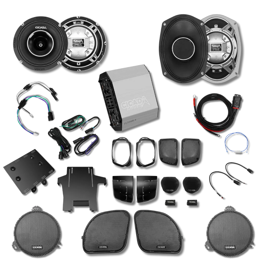 Cicada Audio 14FLXCH-4X4 — Level 3 Horn Coaxial Complete System for 2014–2023 Harley Touring