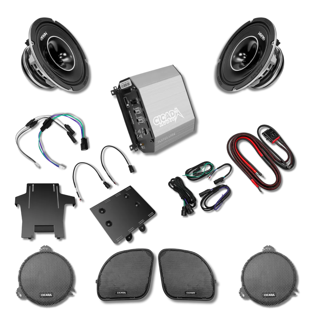 Cicada Audio 14FLXPCH-4X2 — Level 3 PRO DSP Front Stage for 2014–2023 Harley Touring