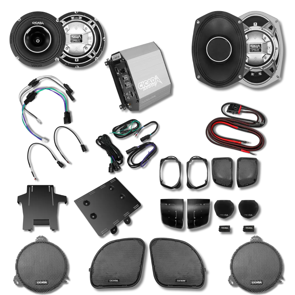 Cicada Audio 14FLXPCH-4X4 — Level 3 PRO DSP Horn Coaxial Complete System for 2014–2023 Harley Touring