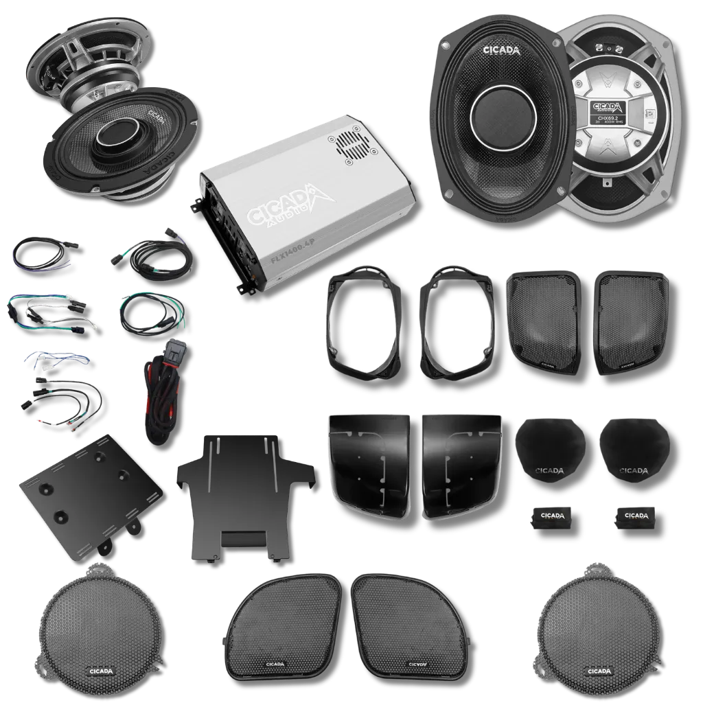 Cicada Audio 14FLXPCHX-4X4 — Level 5 PRO Horn Coaxial Complete System for 2014–2023 Harley Touring