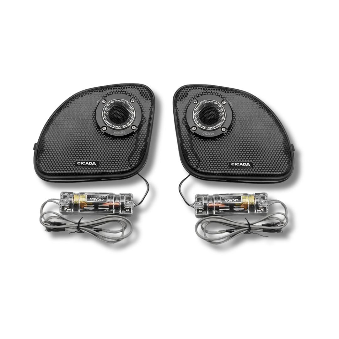 Cicada Audio 14FLXPCM-4X8 — Active 2-Way Component Full Stage Kit (2014–2023 Harley-Davidson Touring)