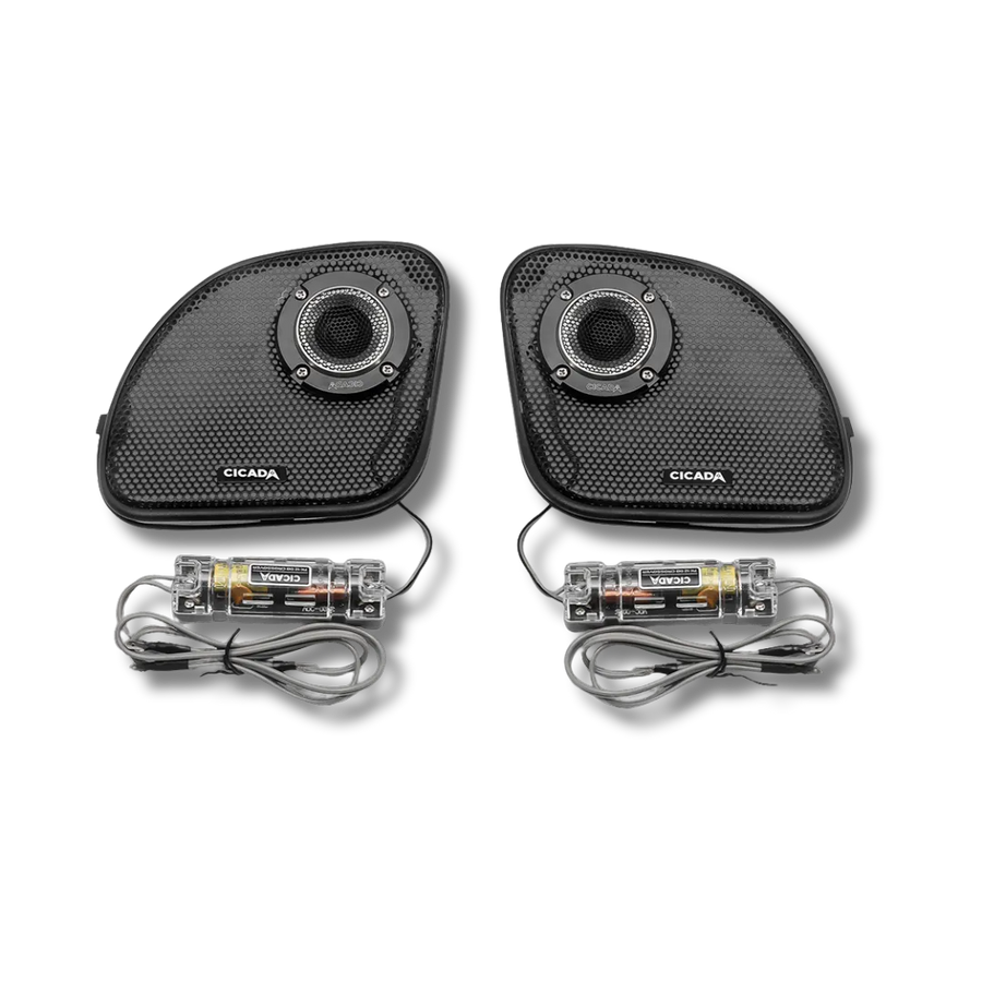 Cicada Audio CHDRGGTK — Road Glide Kidney Grille + 1" RR075T Tweeter Kit (4Ω, 2014–2023)
