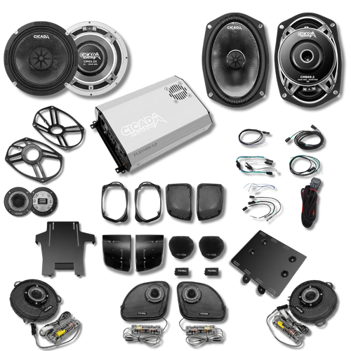 Cicada Audio 14FLXPCM-4X8 — Active 2-Way Component Full Stage Kit (2014–2023 Harley-Davidson Touring)