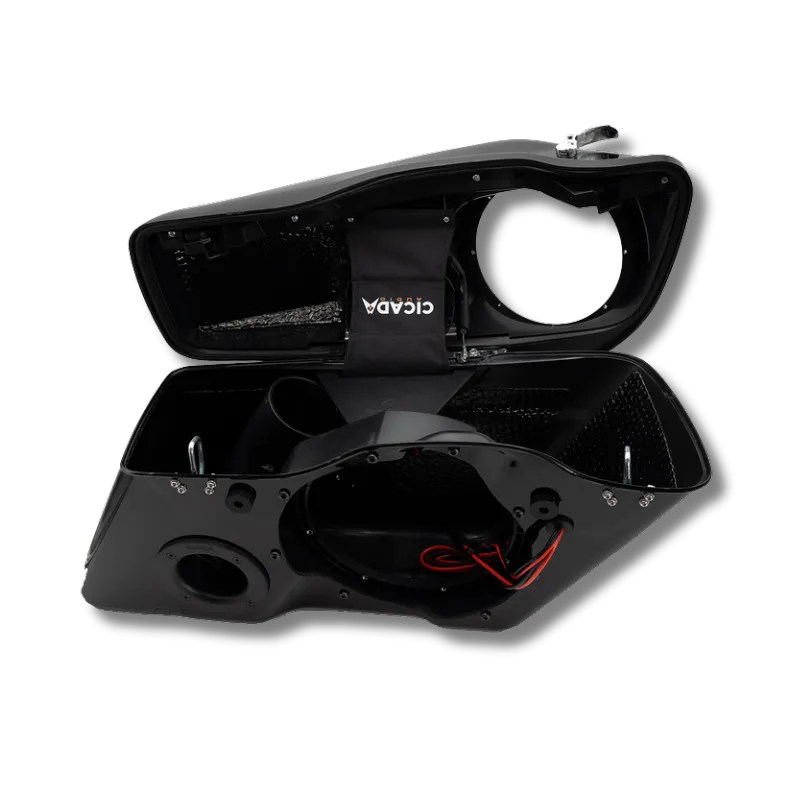 Cicada Audio 14HDBAG10LID8 — Saddlebag System with 10″ Bag & 8″ Lid Cutouts (2014–2023 Harley Touring)