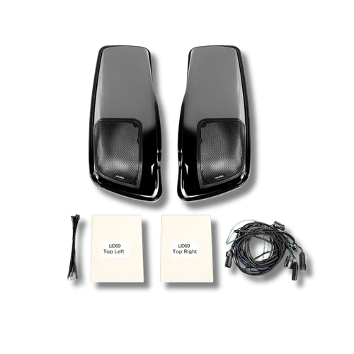 Cicada Audio 14HDLID69 6×9″ Saddlebag Lid Speaker Kit – Vivid Black (2014–2023 Harley Touring)