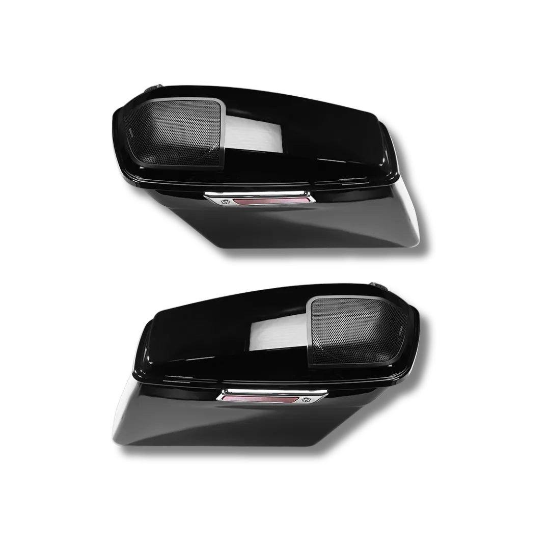 Cicada Audio 14HDXBAG10LID69 Extended Saddlebag System with 6×9″ Lid & 10″ Bag Cutouts (2014–2023 Harley Touring)