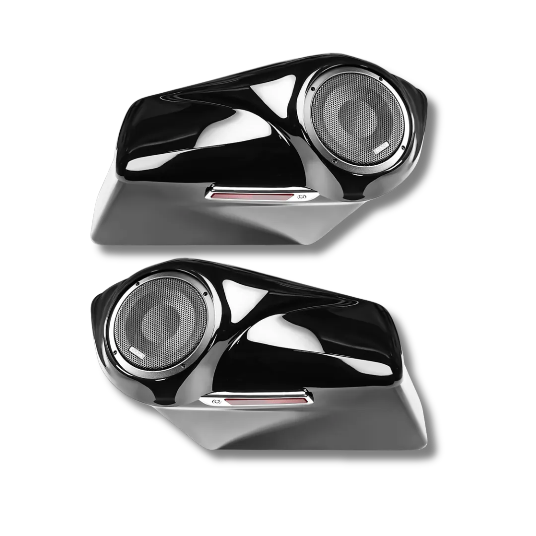 Cicada Audio 14HDXBAG10LID8 Extended Saddlebag System with 8″ Lid & 10″ Bag Cutouts (2014–2023 Harley Touring)