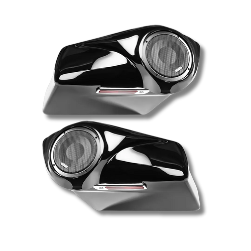 Cicada Audio 14HDXBAG10LID8 Extended Saddlebag System with 8″ Lid & 10″ Bag Cutouts (2014–2023 Harley Touring)