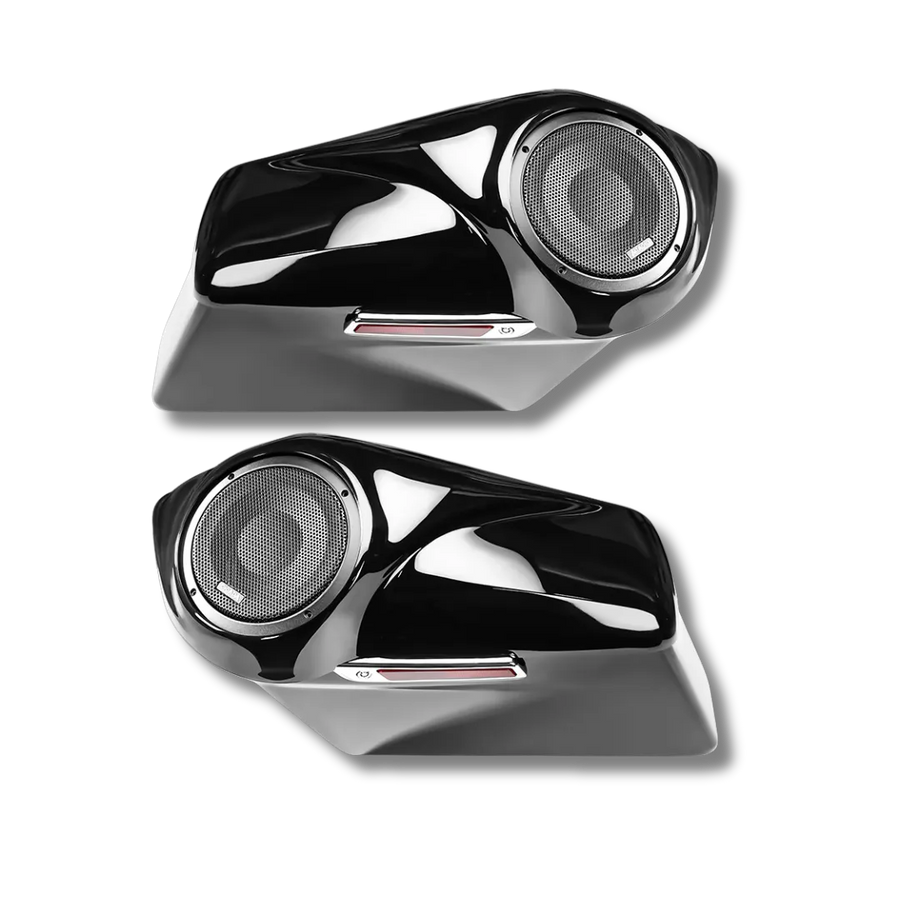 Cicada Audio 14HDXBAG10LID8 Extended Saddlebag System with 8″ Lid & 10″ Bag Cutouts (2014–2023 Harley Touring)