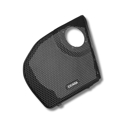 Cicada Audio 24CHDRGGT-075 — Branded Speaker Grilles with RR075T Tweeter Mounts for 2024+ Harley-Davidson Road Glide