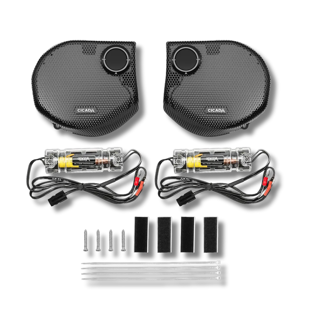 Cicada Audio 24CHDSGGTK-05 — 2024+ Street Glide® Grille + RR05T Tweeter Kit (4Ω, Pair)