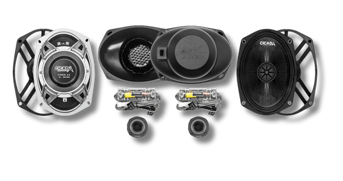 Cicada Audio 24CXK69.4 — 6×9" Mid-Bass Component Speaker Kit for 2024+ Harley Touring Saddlebag Builds (4Ω)
