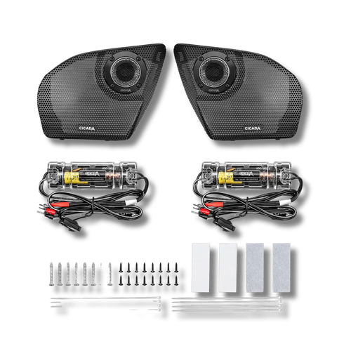 Cicada Audio 24CHDRGGTK-075 Road Glide kidney grille with RR075T tweeter kit for 2024+ Harley-Davidson