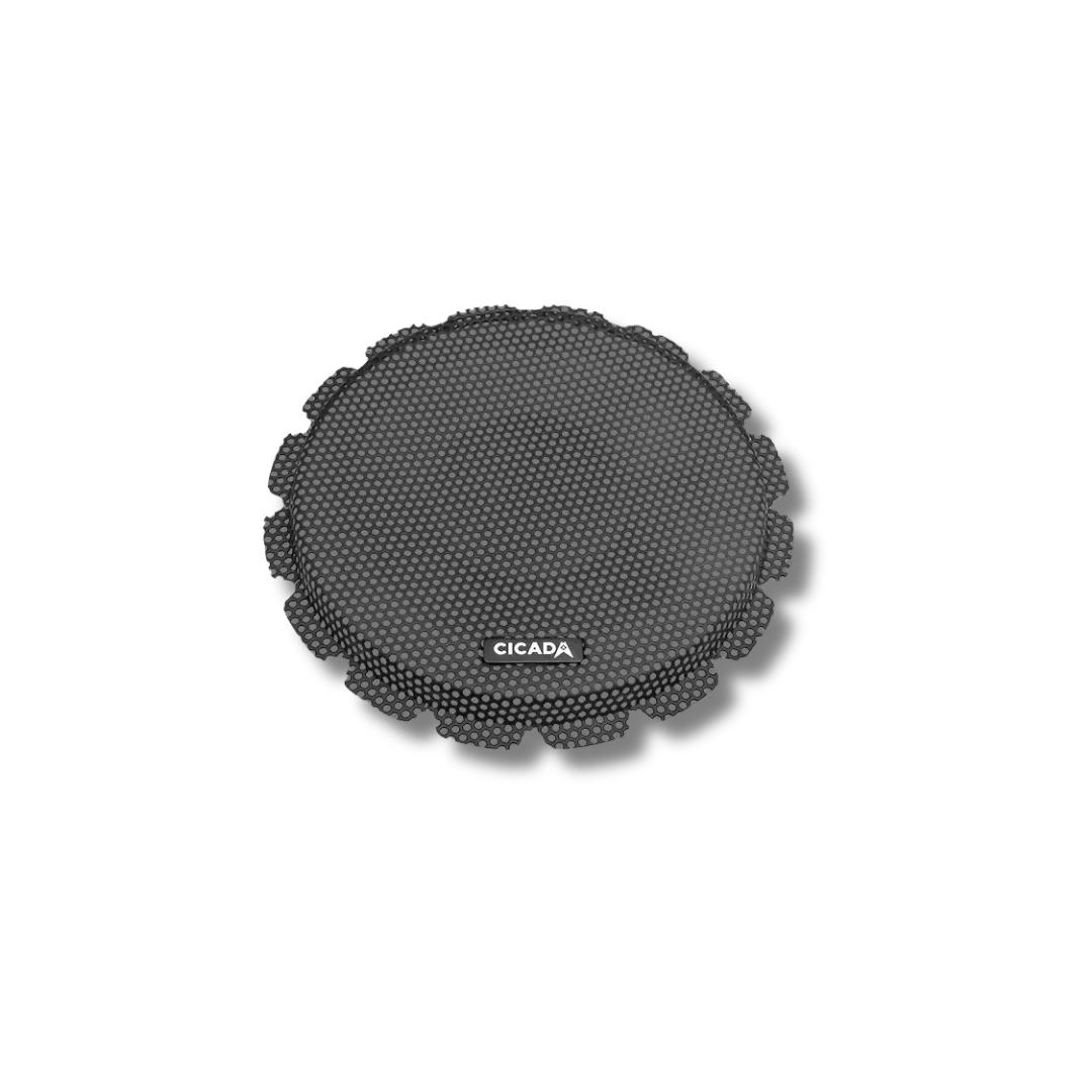 Cicada Audio CBG65F — 6.5″ Flush Style Billet Speaker Grilles (Black Aluminium Rings, Pair)