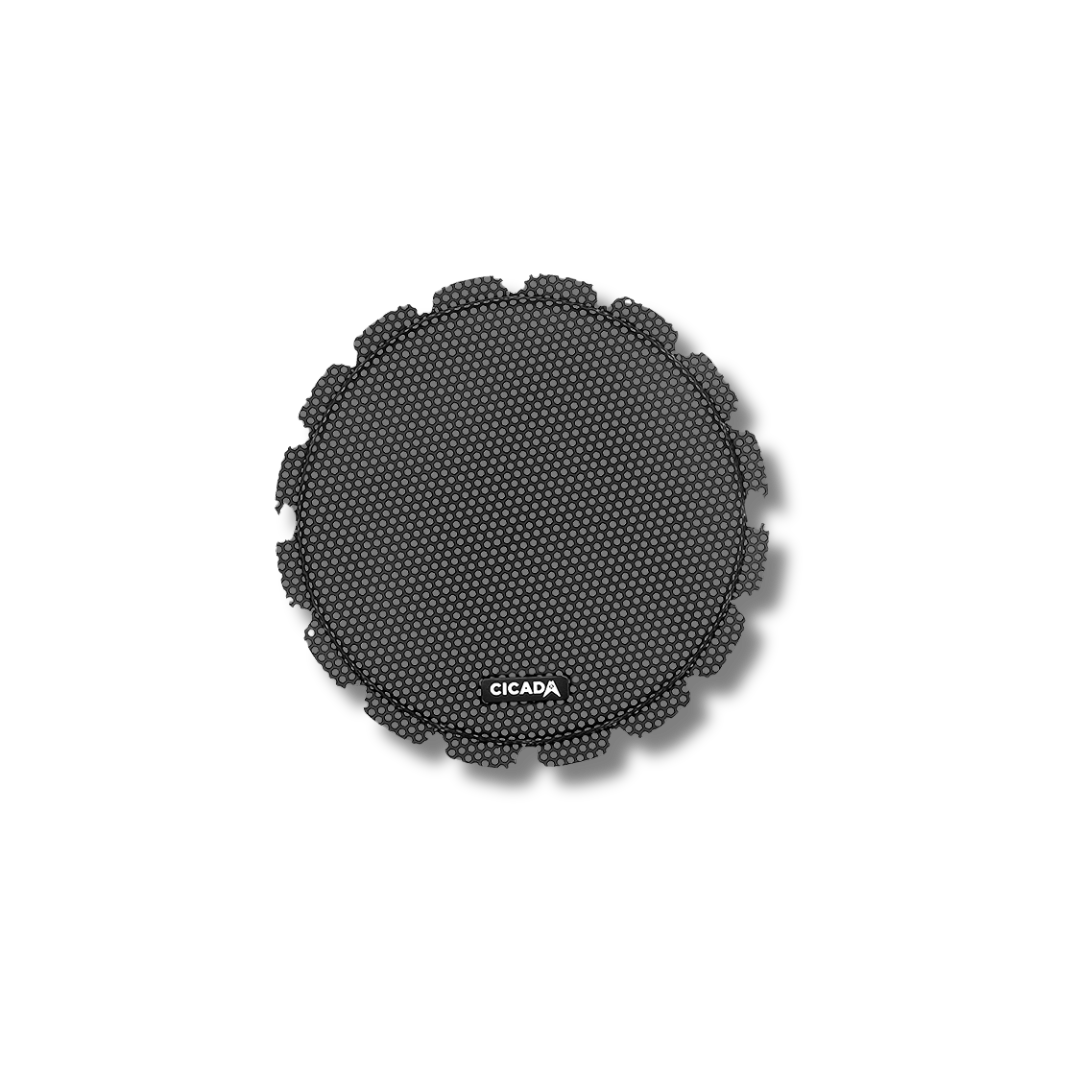 Cicada Audio CBG65F — 6.5″ Flush Style Billet Speaker Grilles (Black Aluminium Rings, Pair)