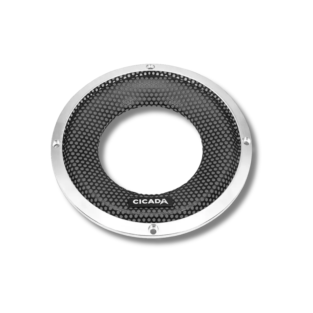 Cicada Audio CBG65FR — 6.5″ Flush Style Speaker Grilles (Raw Rings / Black Grilles)