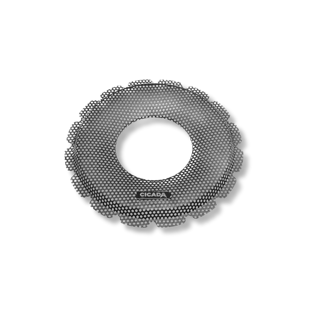 Cicada Audio CBG8F — 8″ Flush Style Billet Speaker Grilles (Black Aluminium Rings, Pair)