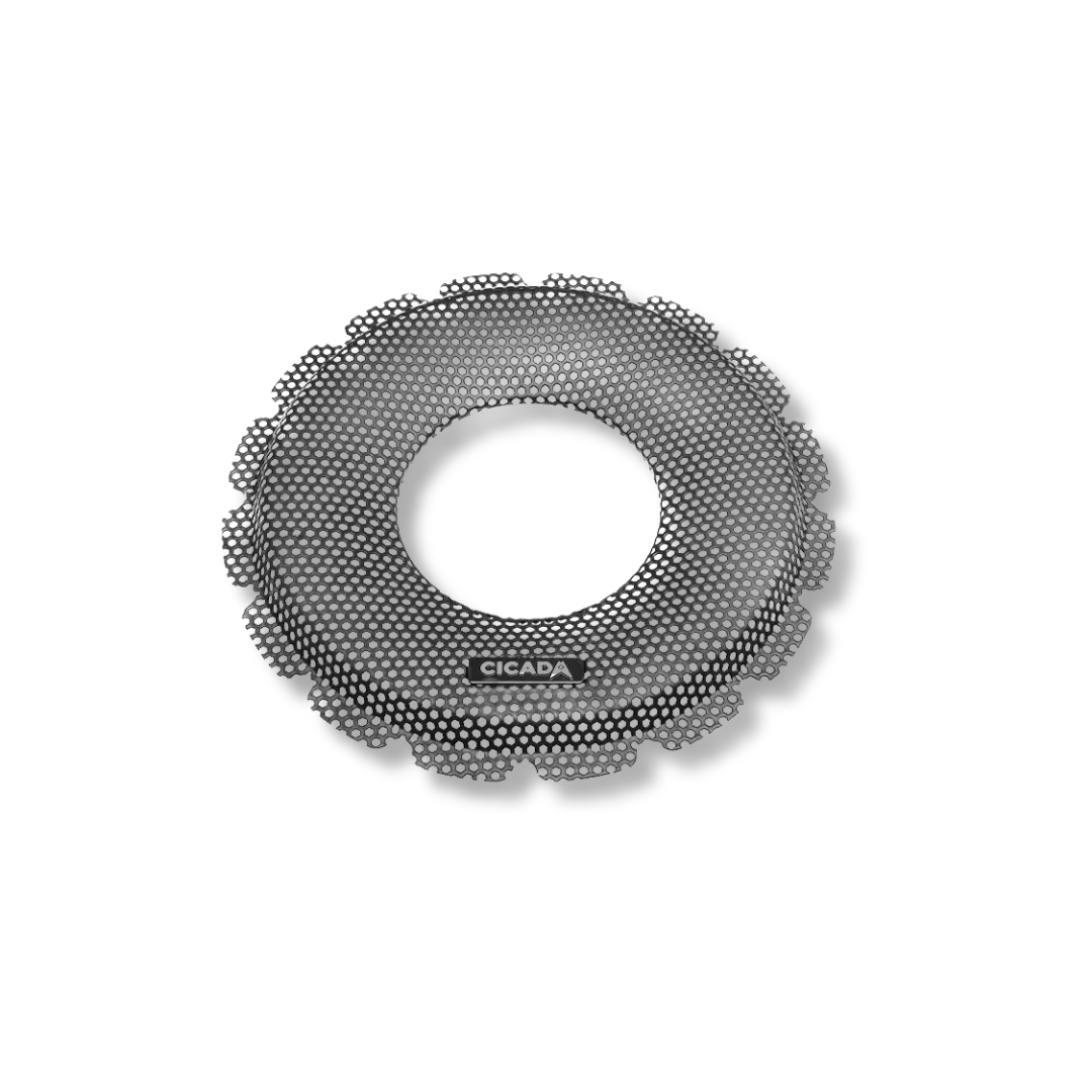 Cicada Audio CBG8F — 8″ Flush Style Billet Speaker Grilles (Black Aluminium Rings, Pair)