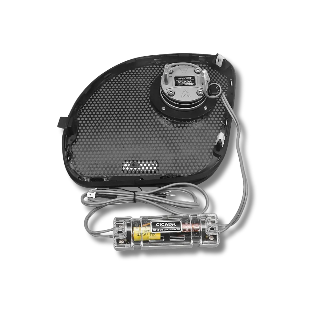 Cicada Audio CHDRGGTK — Road Glide Kidney Grille + 1" RR075T Tweeter Kit (4Ω, 2014–2023)