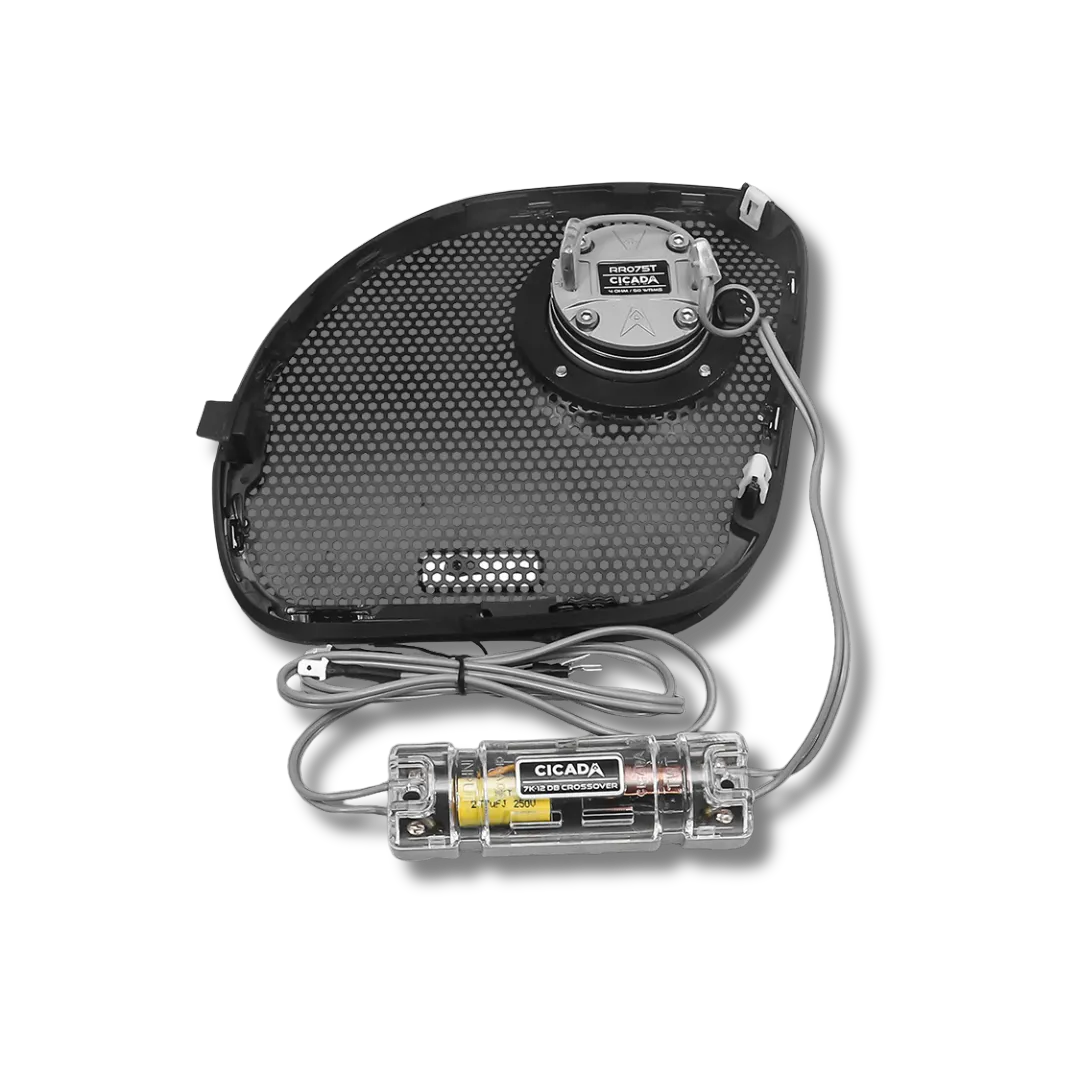 Cicada Audio CHDRGGTK — Road Glide Kidney Grille + 1" RR075T Tweeter Kit (4Ω, 2014–2023)