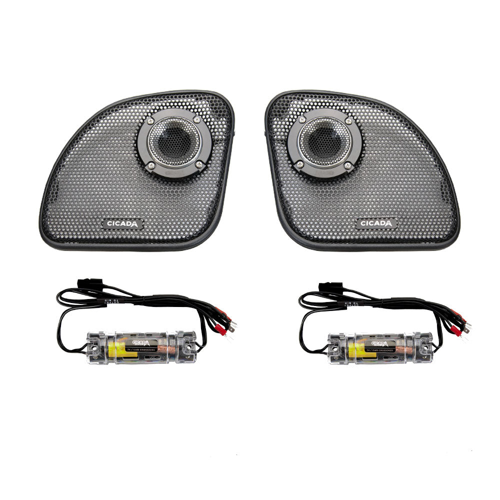 Cicada Audio CHDRGGTK — Road Glide Kidney Grille + 1" RR075T Tweeter Kit (4Ω, 2014–2023)