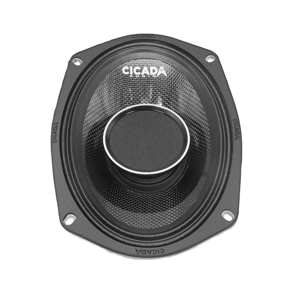 Cicada Audio CHX65.2 — 6.5" Pro Coaxial Horn Motorcycle Speakers (2Ω, Carbon Matrix Composite)