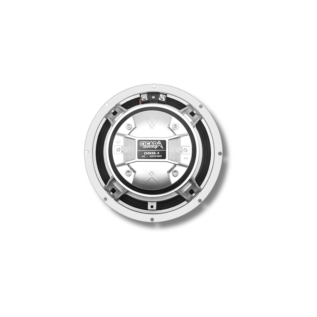 Cicada Audio CHX65.2 — 6.5" Pro Coaxial Horn Motorcycle Speakers (2Ω, Carbon Matrix Composite)