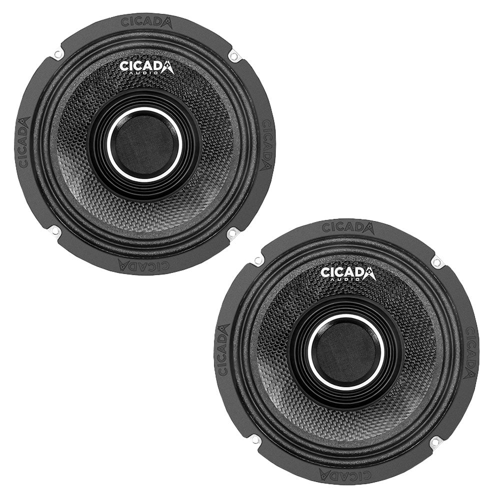 Cicada Audio CHX65.4 — 6.5" Pro Coaxial Horn Motorcycle Speakers (4Ω, Carbon Matrix Composite)